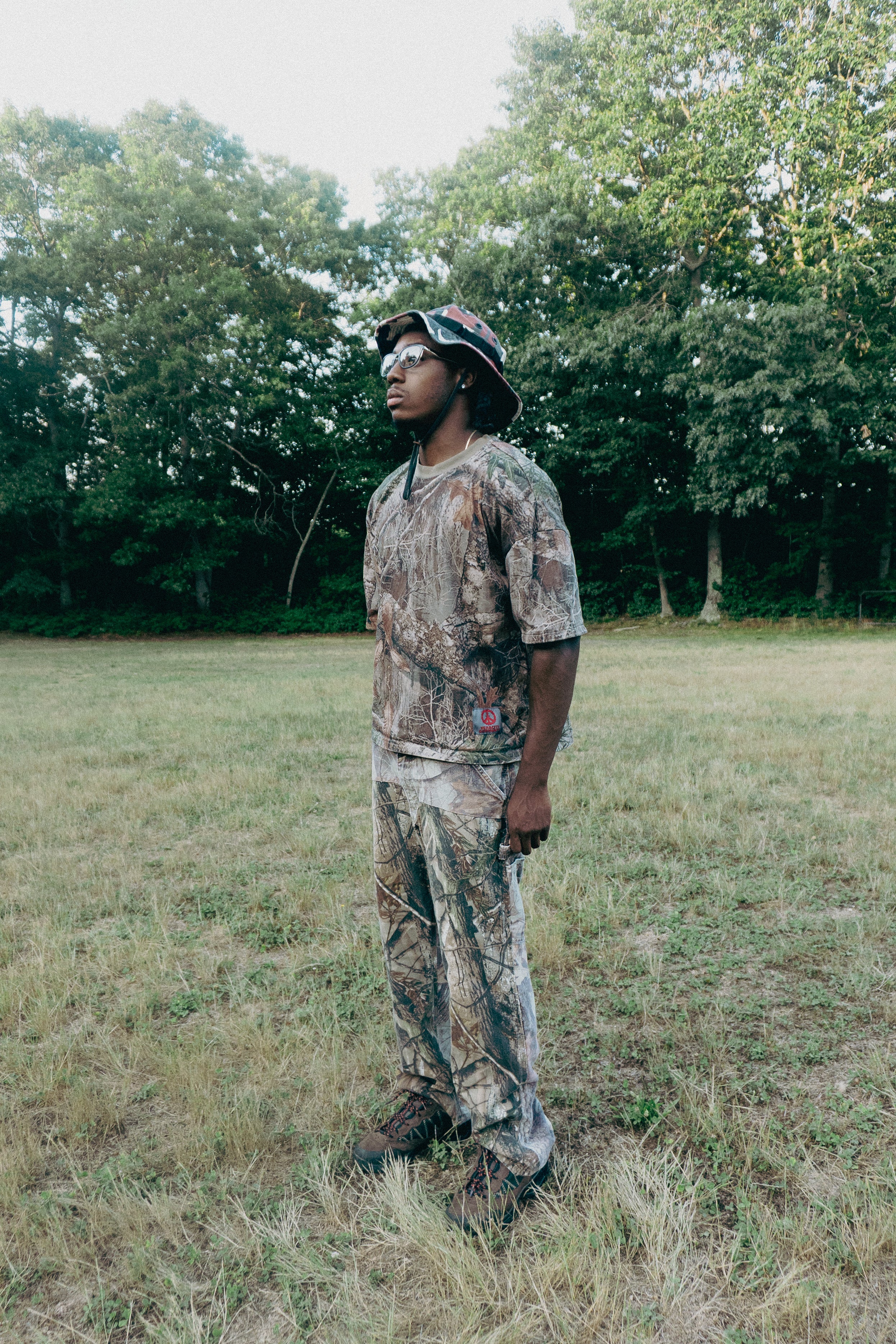 Camo Boxy Tee on model